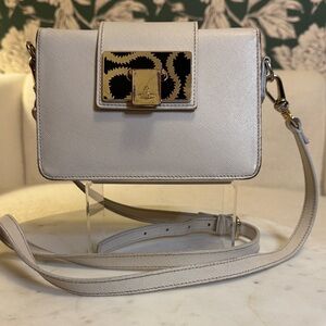 Vivienne Westwood Authentic Cream Crossbody Bag with Gold Accents
